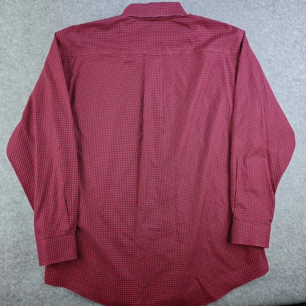 Orvis Shirt Mens Large Red Black‎ Gingham Check Button Down Long Sleeve Cotton